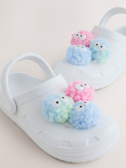 Next white monster pom pom crocs