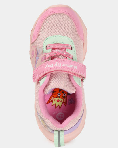 ‘Three cats’ butterfly day light up girls sneakers