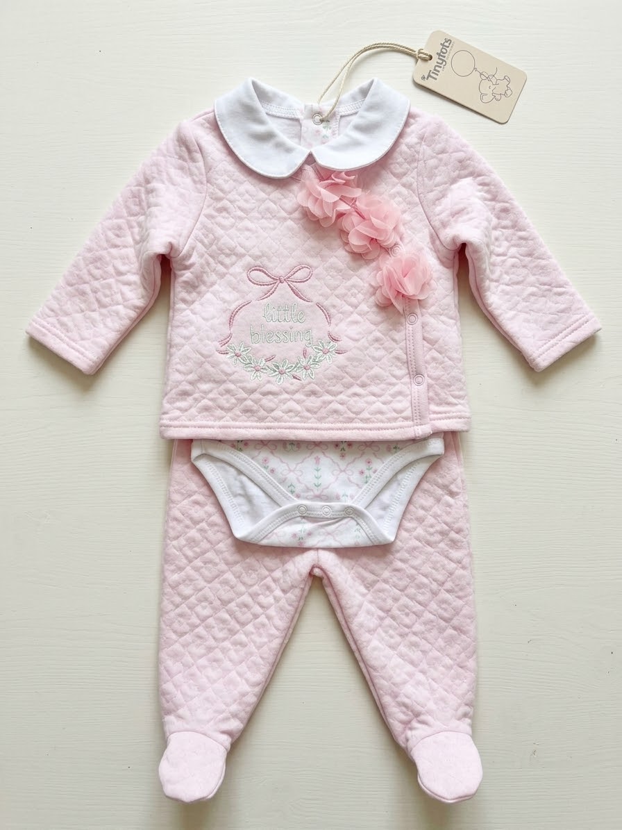 Tiny Tots “Little Blessing” Floral Baby Girl 3-Piece Set