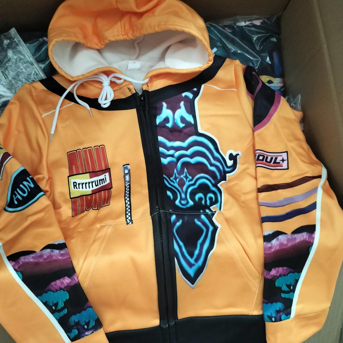 Kpop Yellow Demon Hunters Huntrix Zipper 3D Hoodie