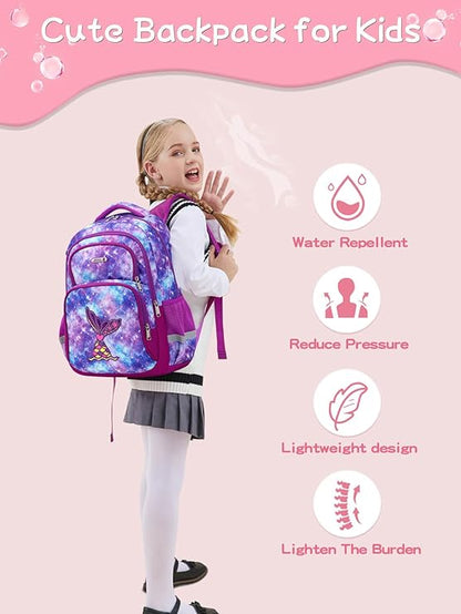 Mermaid Galaxy Fusion Bookbag set Purple