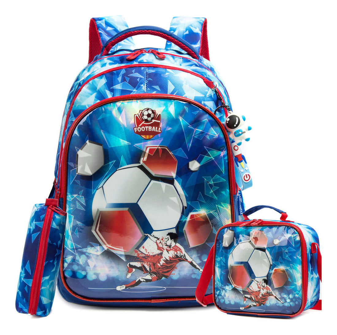 3pc Soccer Game Football Bookbag set