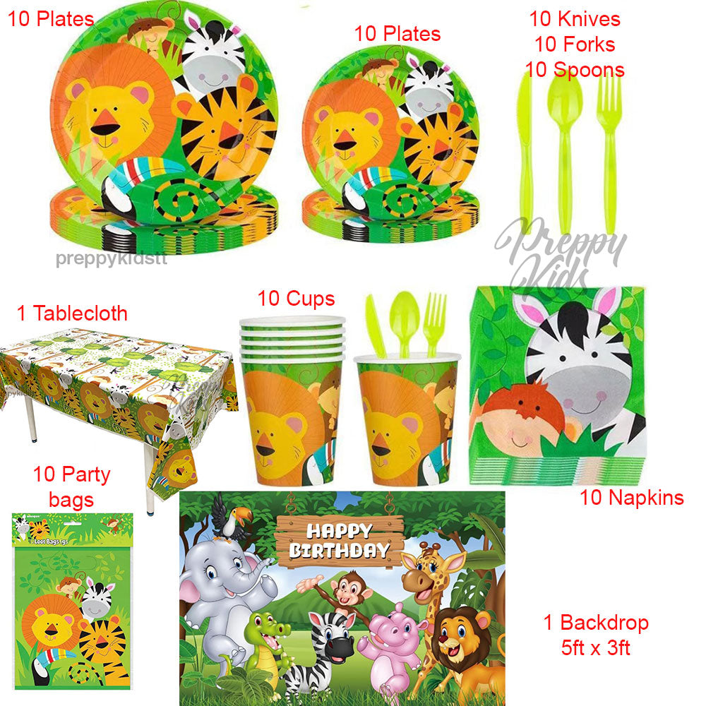 Jungle Safari Party decoration package with backdrop
