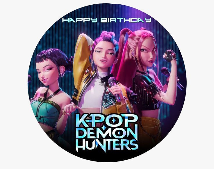 Kpop Demon Hunters Huntrix Happy Birthday Stickers labels (12pc)