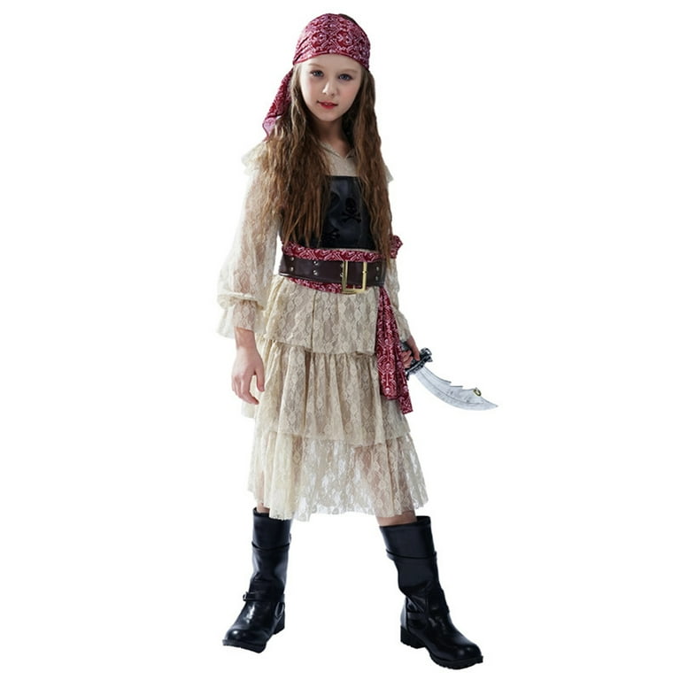 Girls Pirate Dress  Costume Cosplay Halloween Carnival Kids