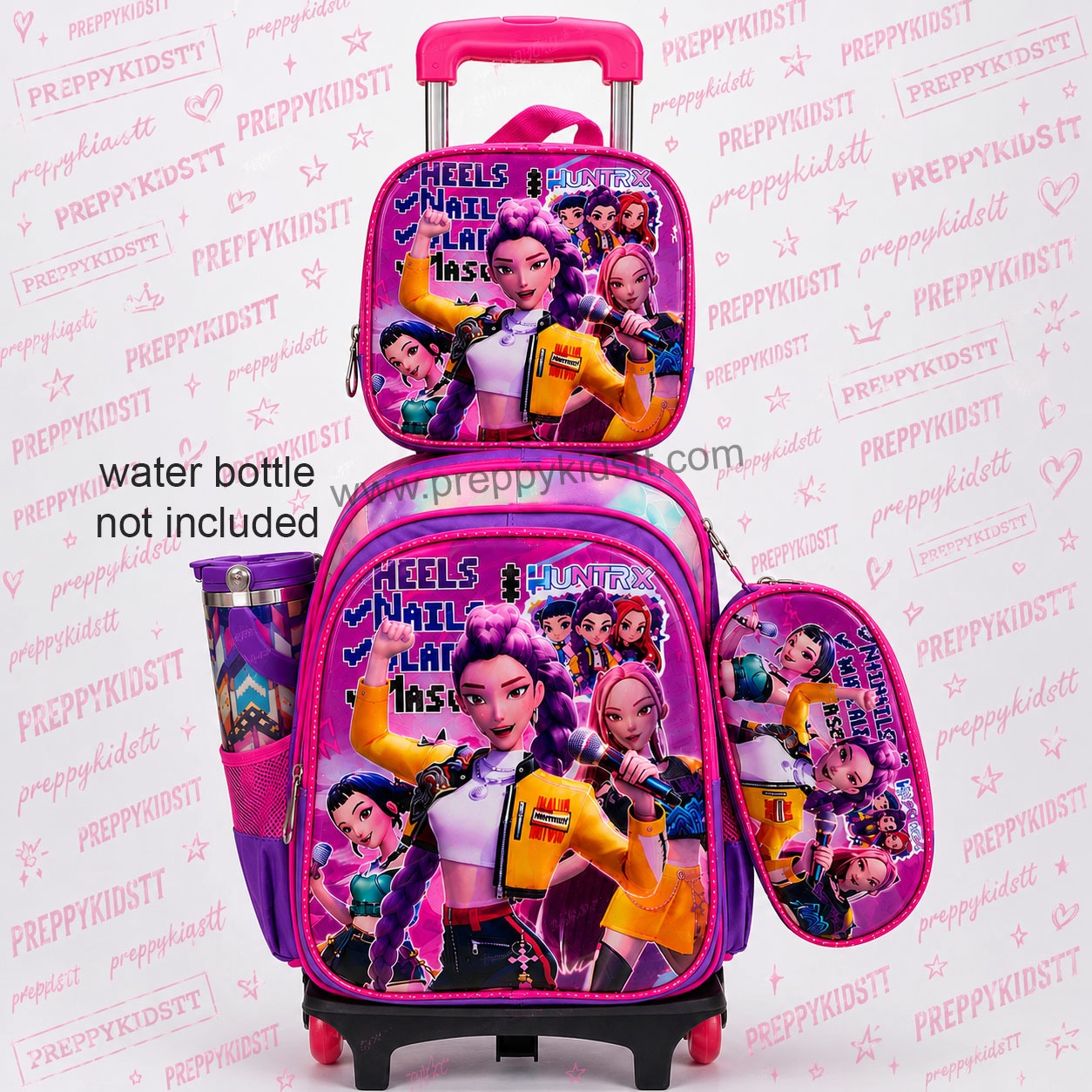 Ultimate Pink Kpop Demon Hunters 3pc Trolley bag  set