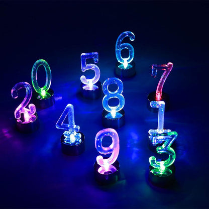 Light Up Number Candles (0 - 9 ) Gold Base