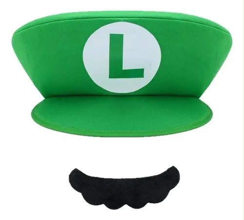 Mario and Luigi Hats and mustache