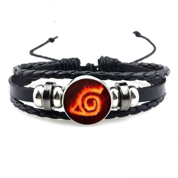 Naruto hidden leaf symbol bracelet