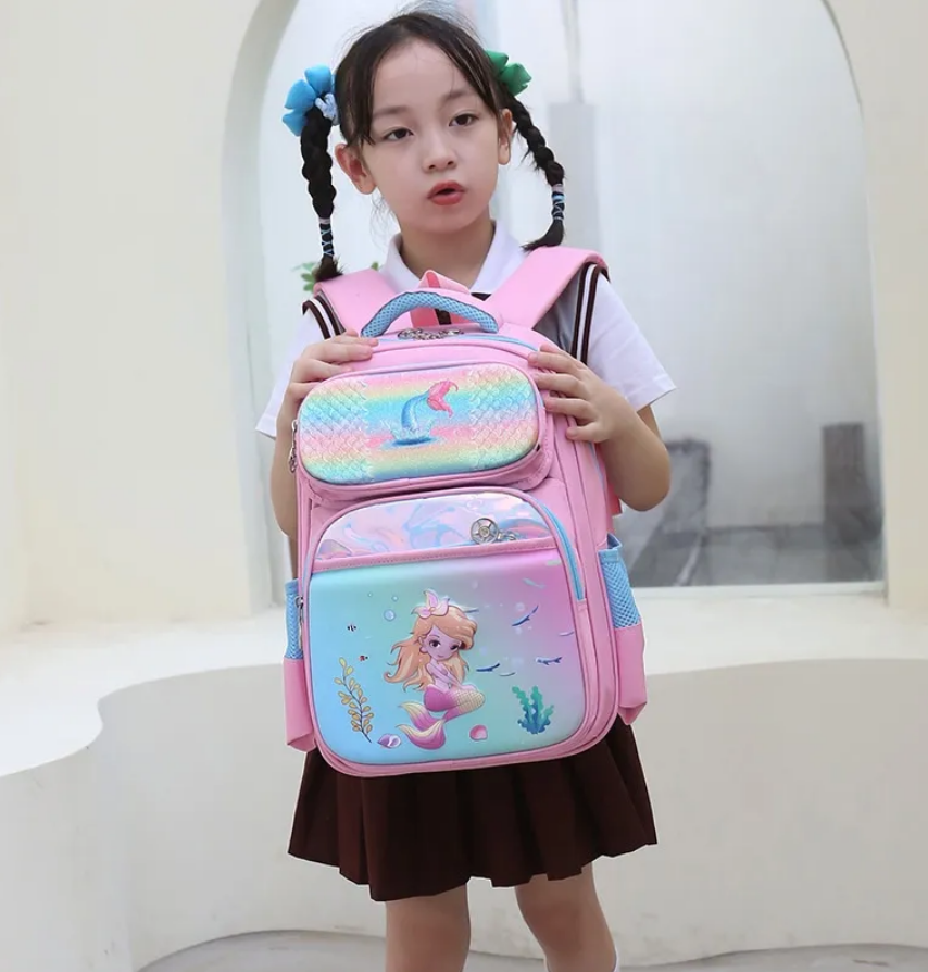 Mermaid under the sea Pink  (1st year to Standard 1) backpack