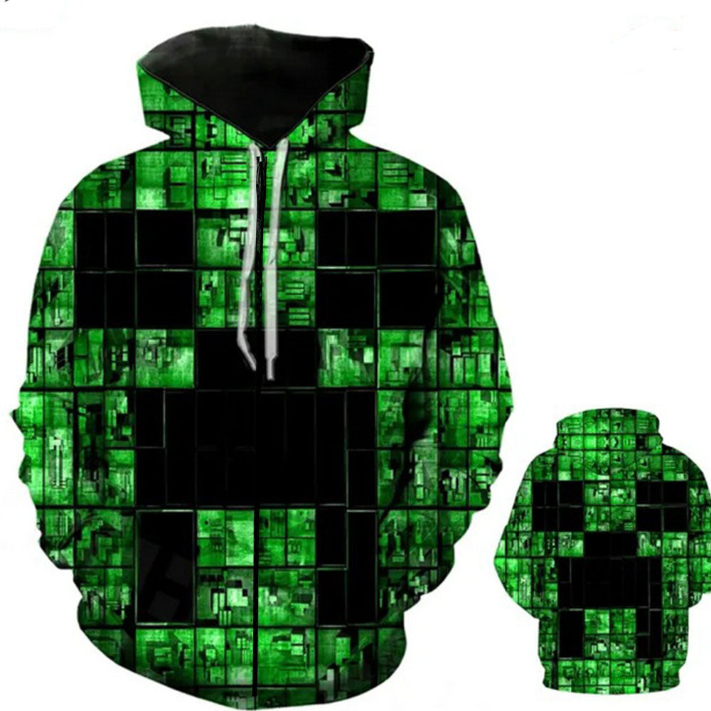 Minecraft Creeper Zipper Hoodie
