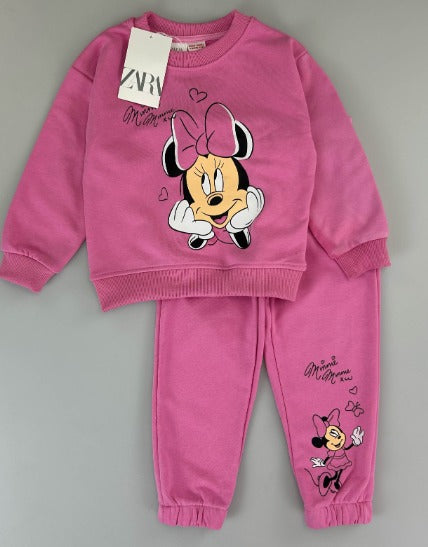 Zara Minnie Mouse Pink Sweatshirt and Joggers Set