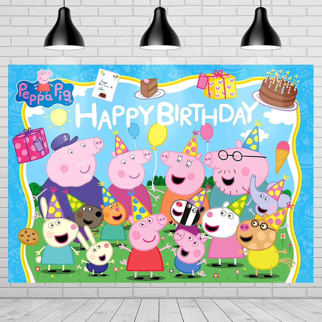Customised Peppa Pig birthday backdrop