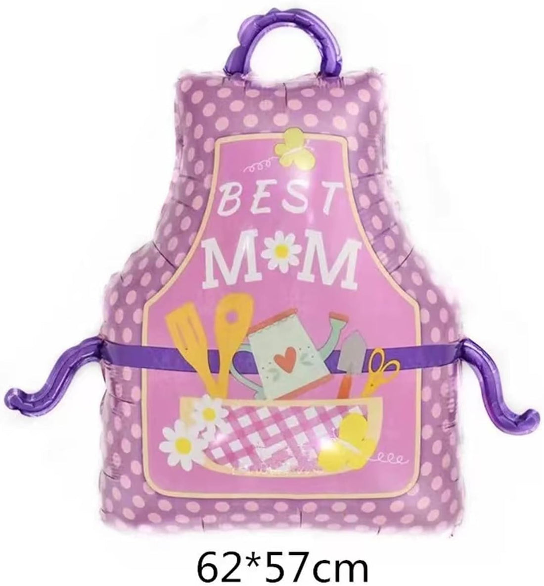 Mothers Day Best Mom Foil Balloon Apron - Preppy Kids (Grand Bazaar)
