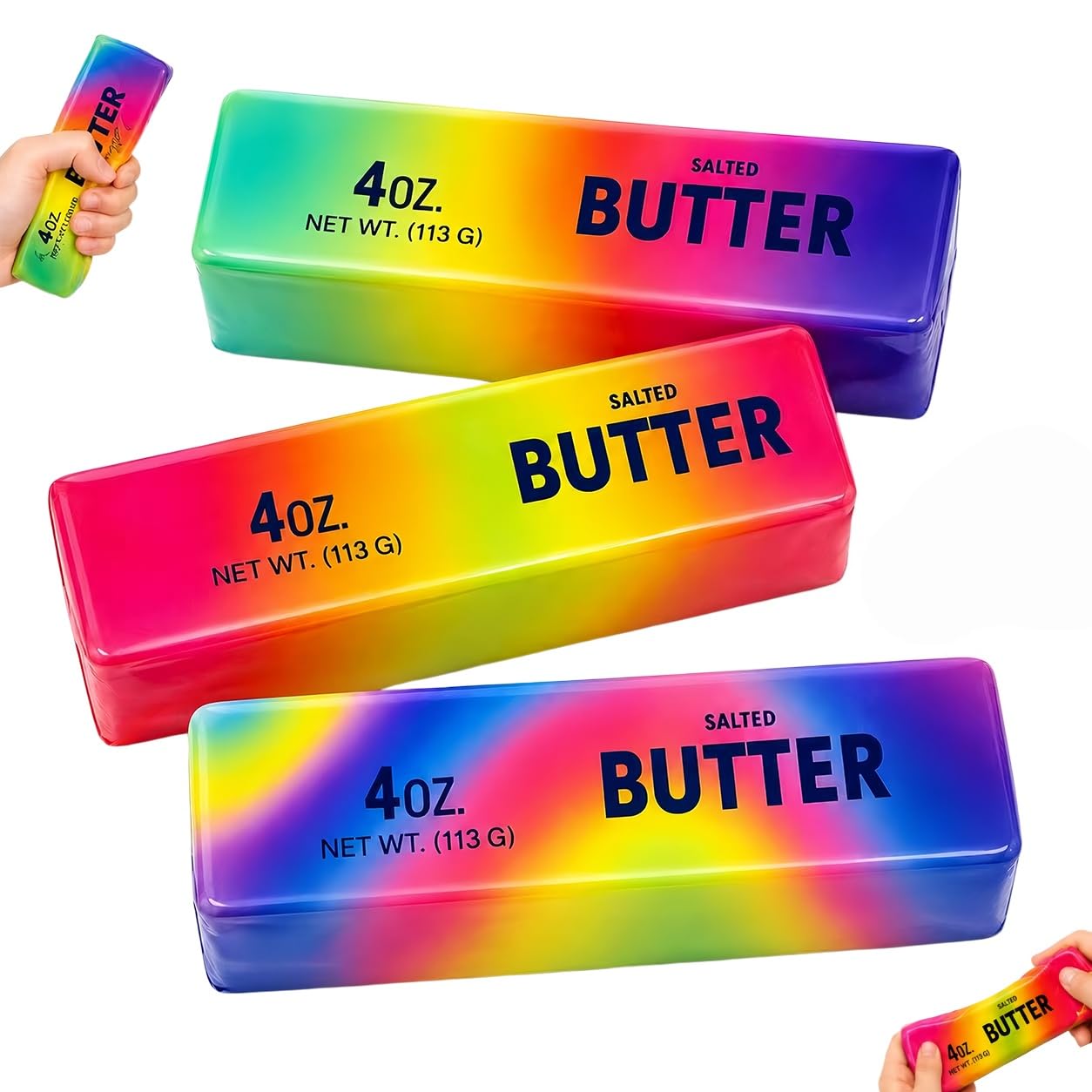 Rainbow Swirled Butter Squishy