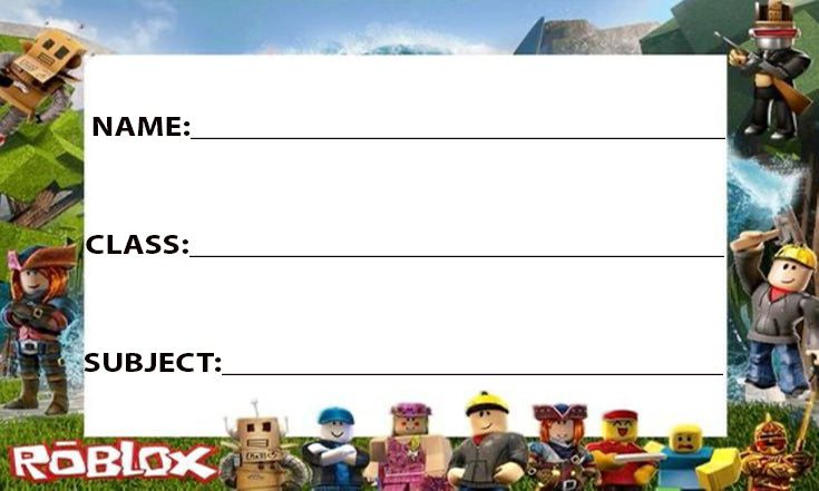 Roblox Allstar Members school book Labels (Waterproof