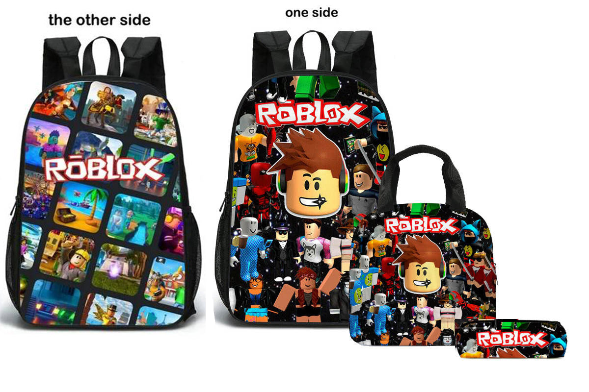 Roblox All Star 2 sided print Crew 2nd edition backpack set (3PC set) 17inch size