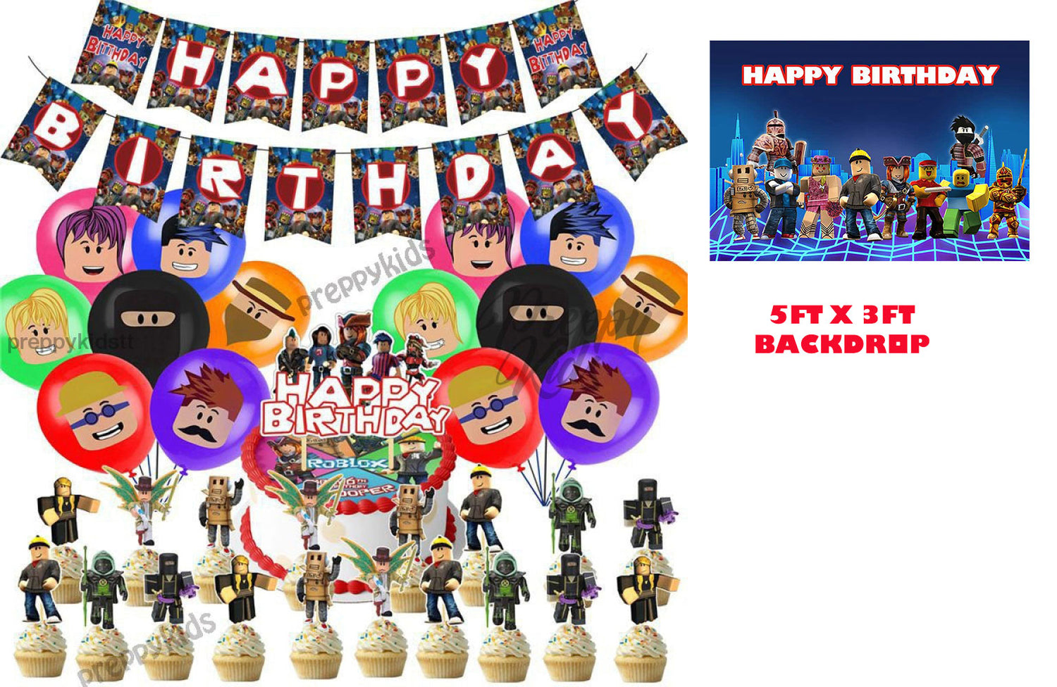 Roblox Party Decorations 2nd edition package (42 pcs)  with backdrop