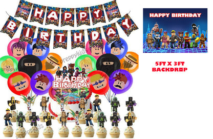 Roblox Party Decorations 2nd edition package (42 pcs)  with backdrop