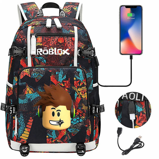18 Inch Roblox 3d Print Usb Laptop Backpack