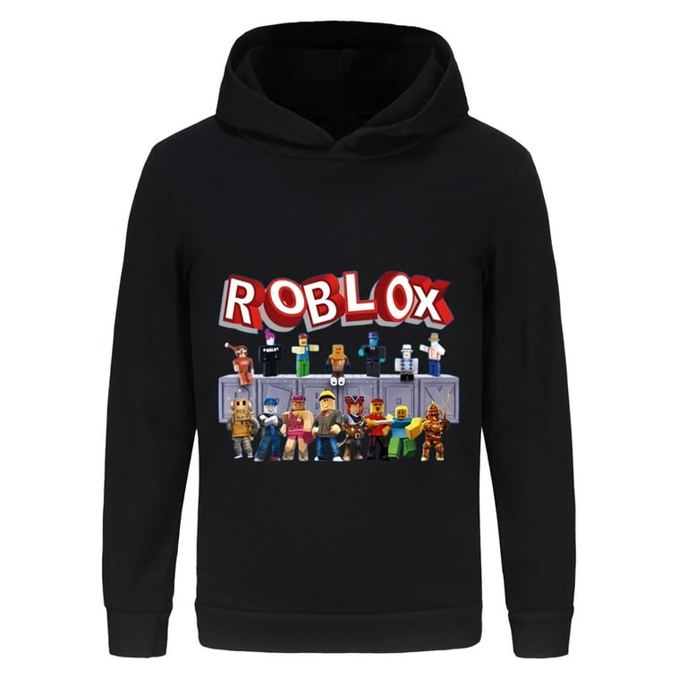 Black Roblox Crew Fleece Pullover Hoodie