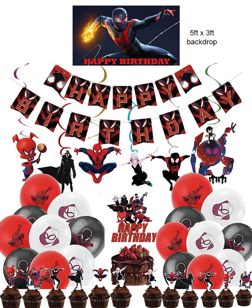 Spiderman MILES MORALES Birthday Party Package With Backdrop