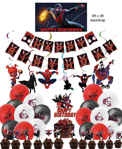 Spiderman MILES MORALES Birthday Party Package With Backdrop