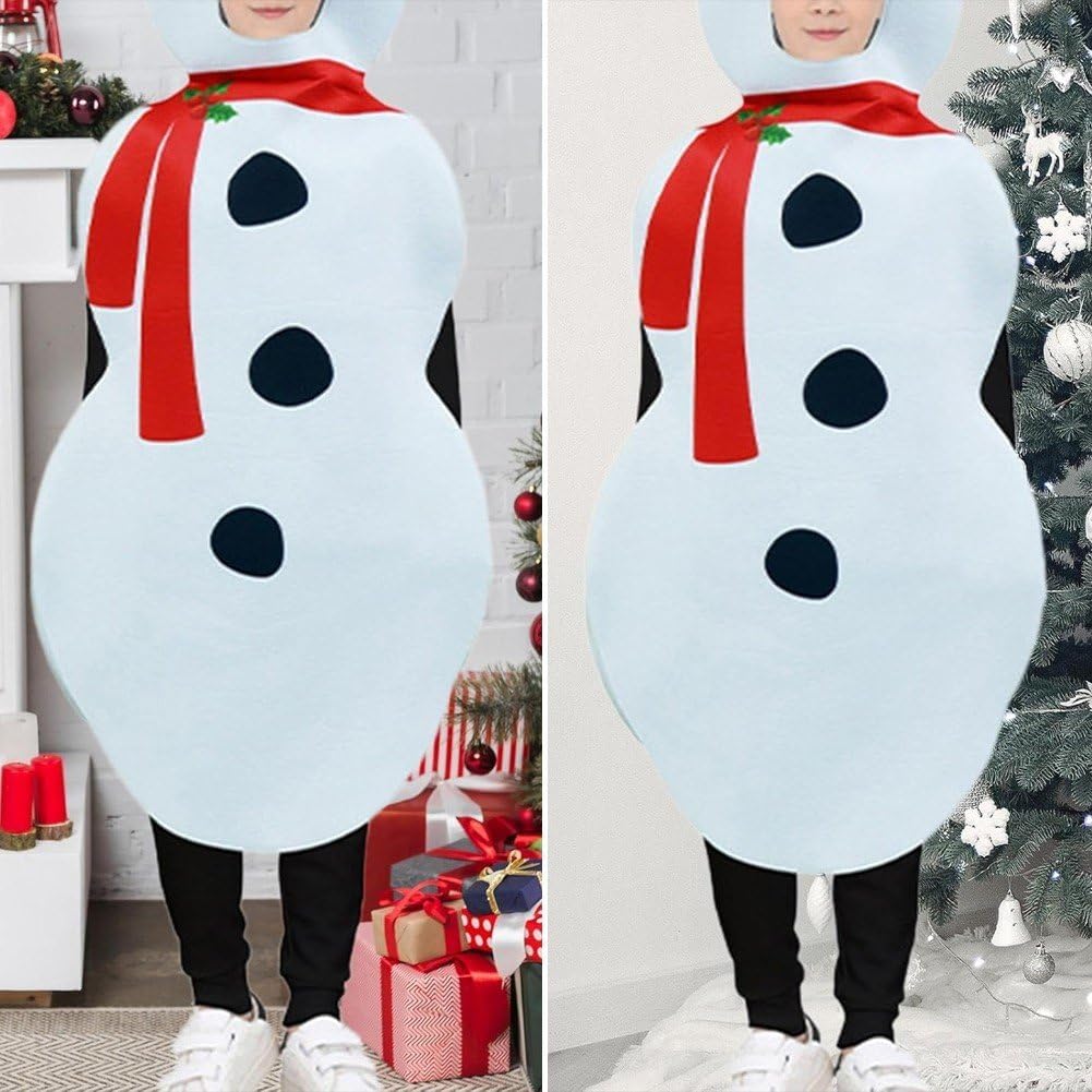 Snowman Kids White Costume Christmas cosplay Outfit