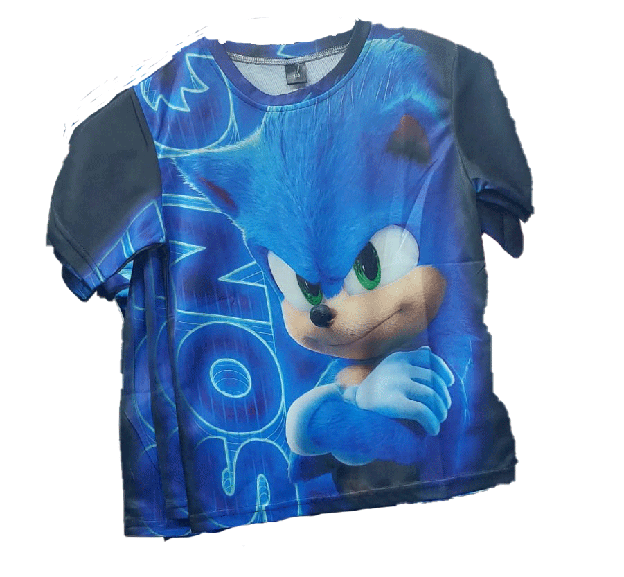 Sonic 3D Fury God Hedgehog fusion Tshirt (black sleeves)