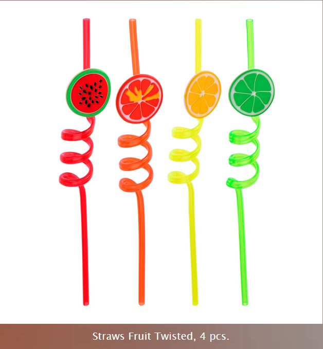 Straws Fruits 4pc set - Preppy Kids (Grand Bazaar)