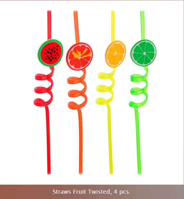 Straws Fruits 4pc set