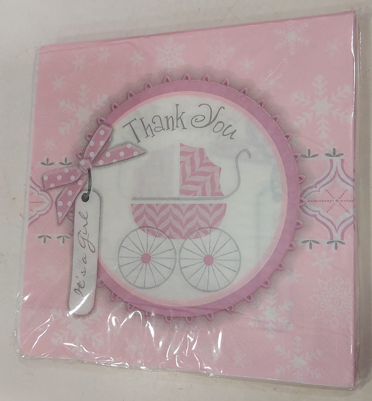 Baby Girl Thank You pink napkins Disposable (20pcs)