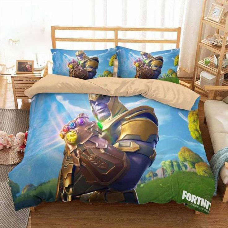 Thanos Fortnite Crew 3pc Comforter Bed Set