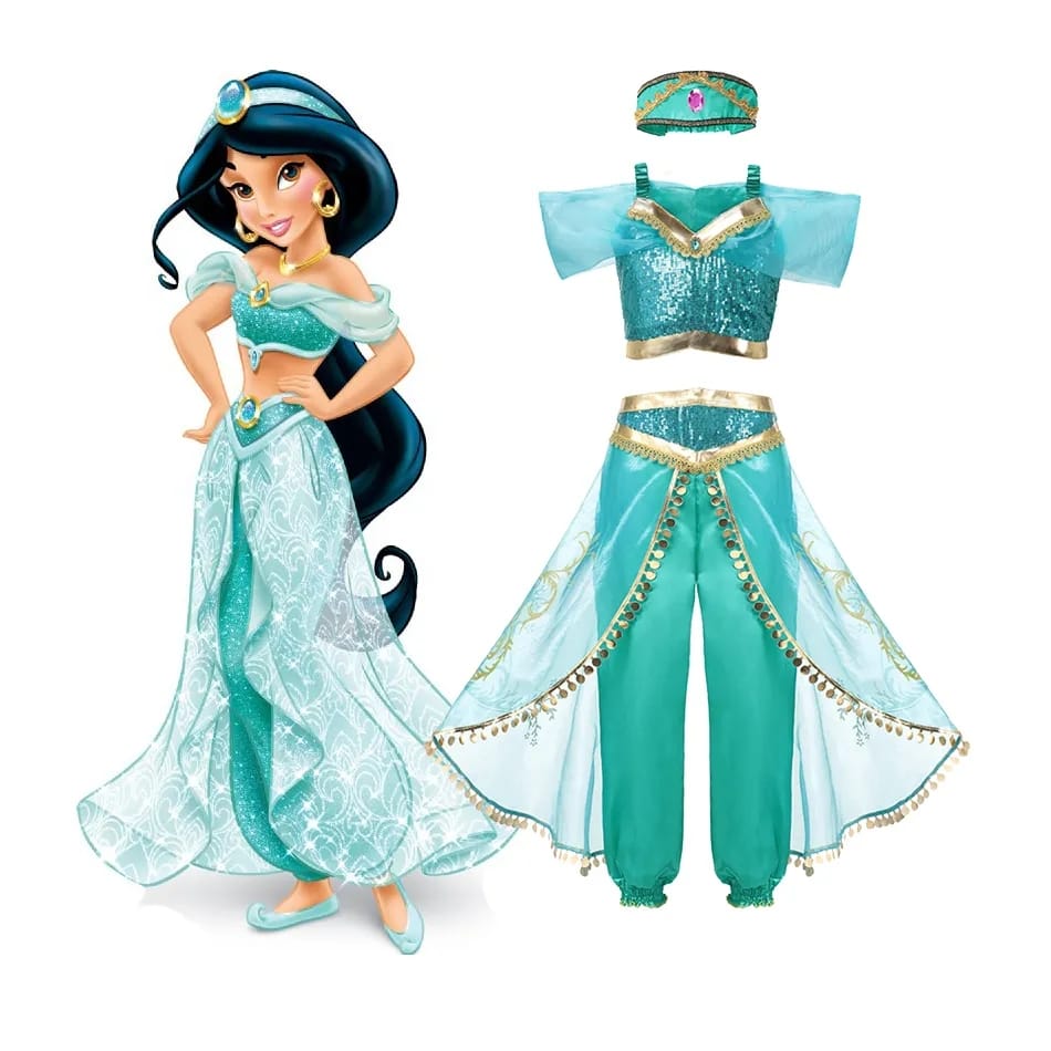 Princess Jasmine Dress Cosplay Costume Alladin
