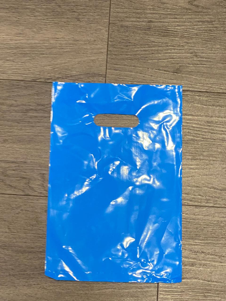 Plain blue party loot bags plastic bag (10 pcs)