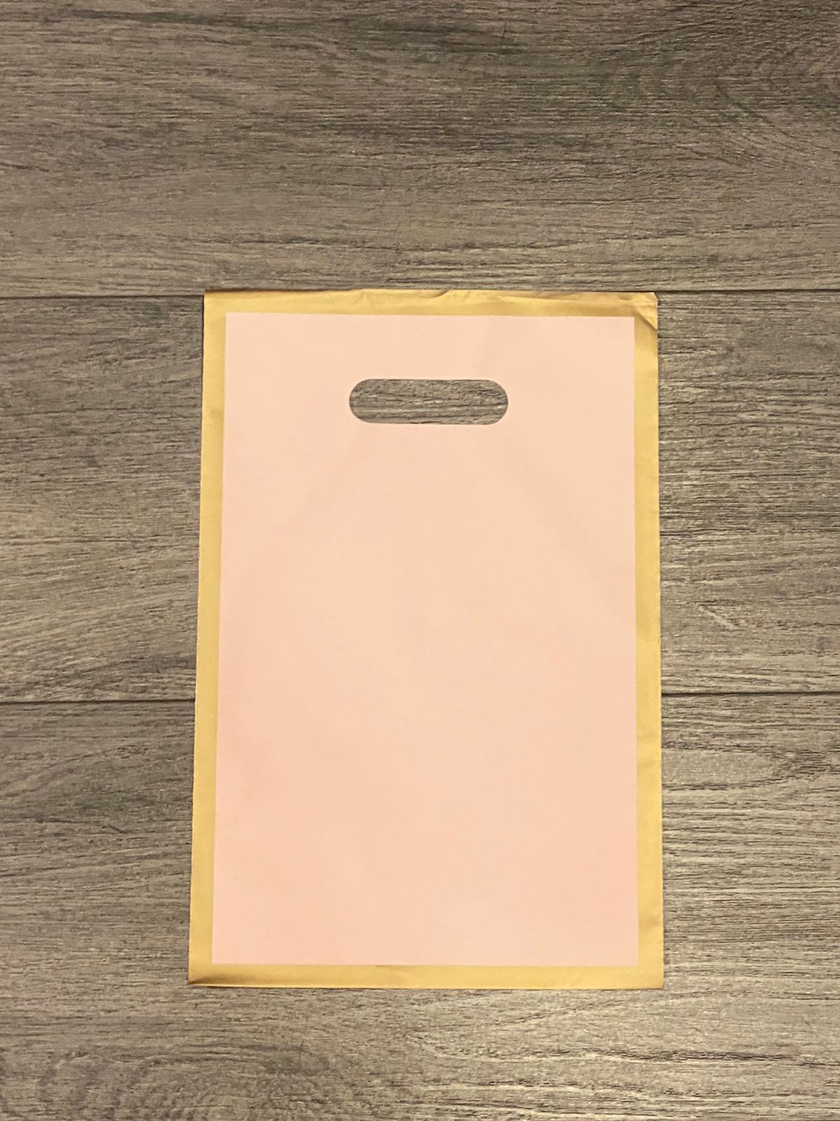 Plain pink and gold borders party loot bags (10 pcs)