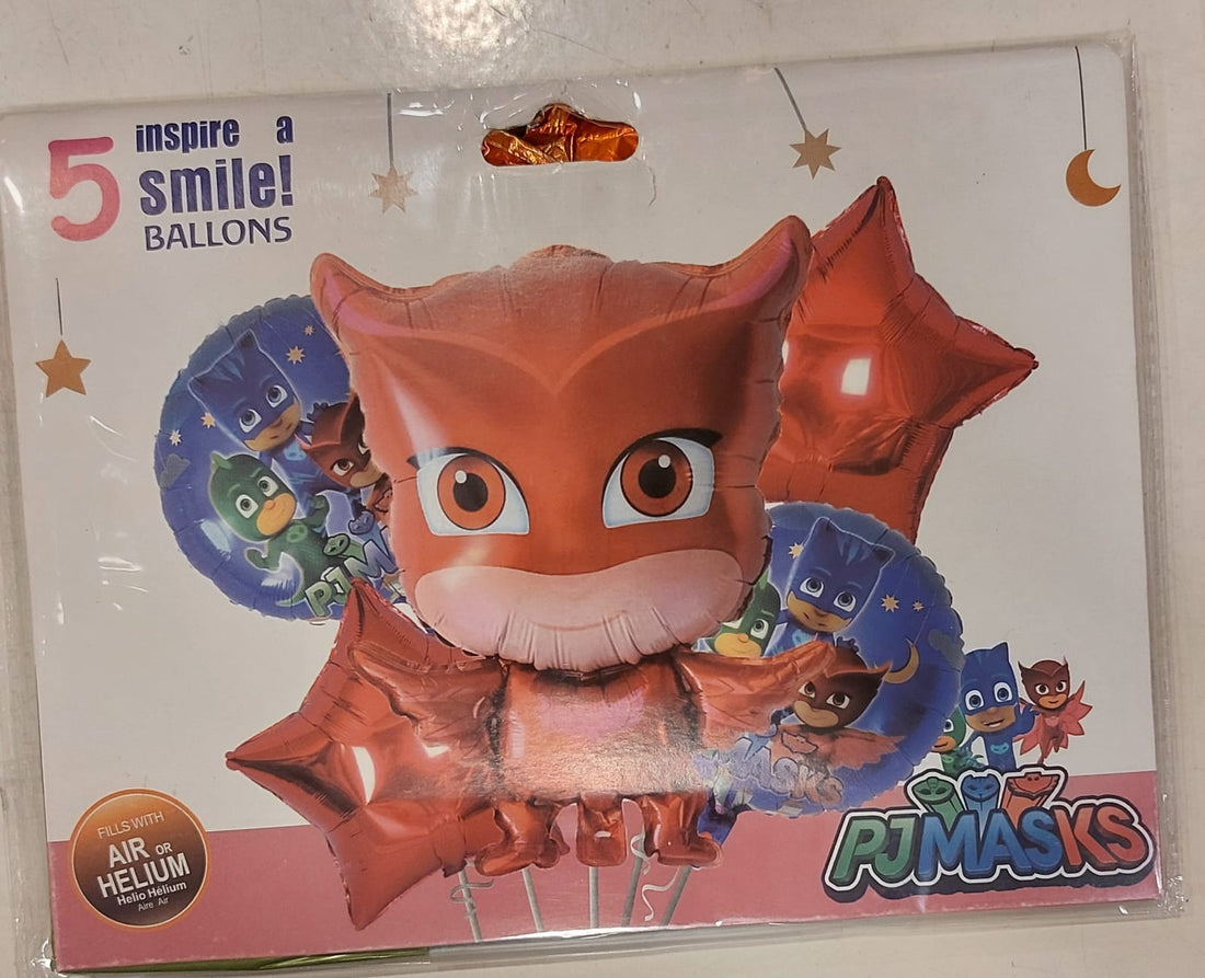 PJ Mask Red 5pc foil Balloon set