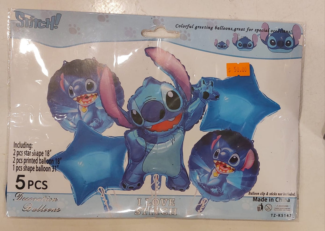 Stitch 5pc foil Balloon set