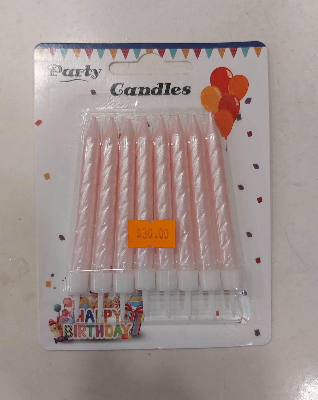 Light Pink Party Candles (8 pcs) - Preppy Kids (Grand Bazaar)