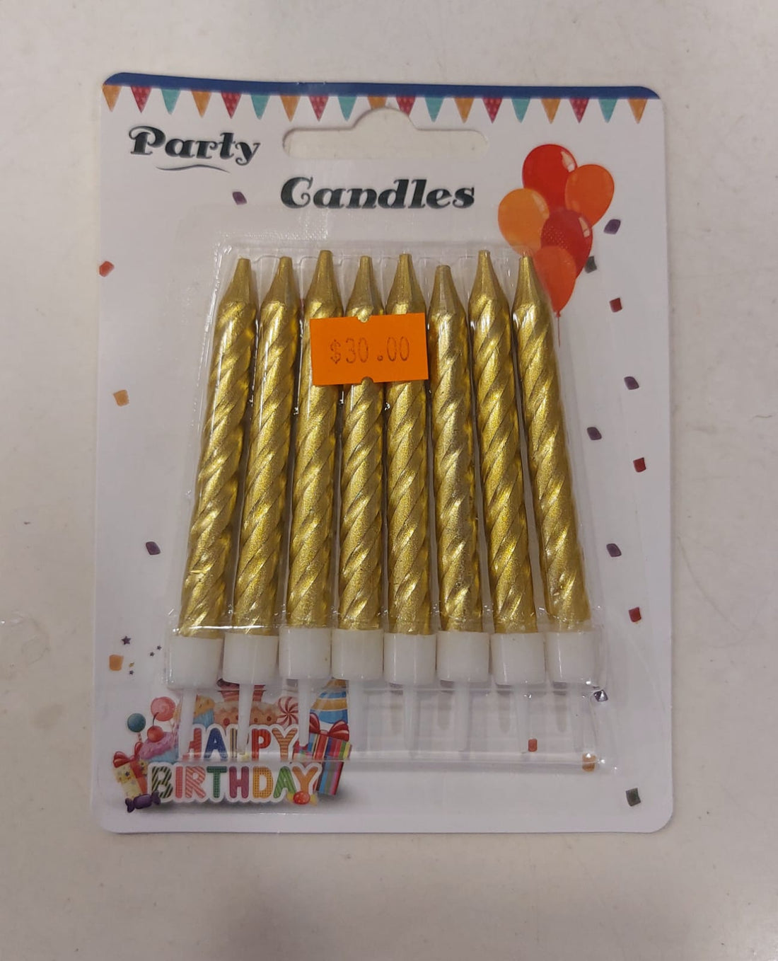 Goldparty candles (8 pcs)