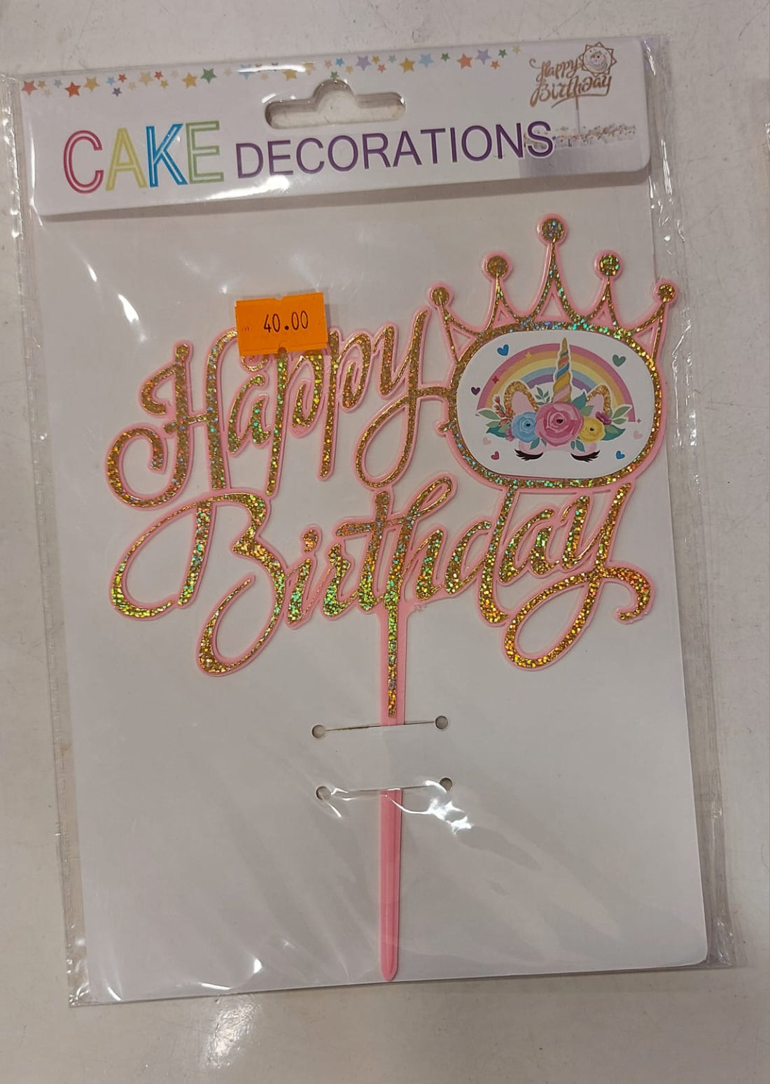 Happy birthday unicorn cake topper