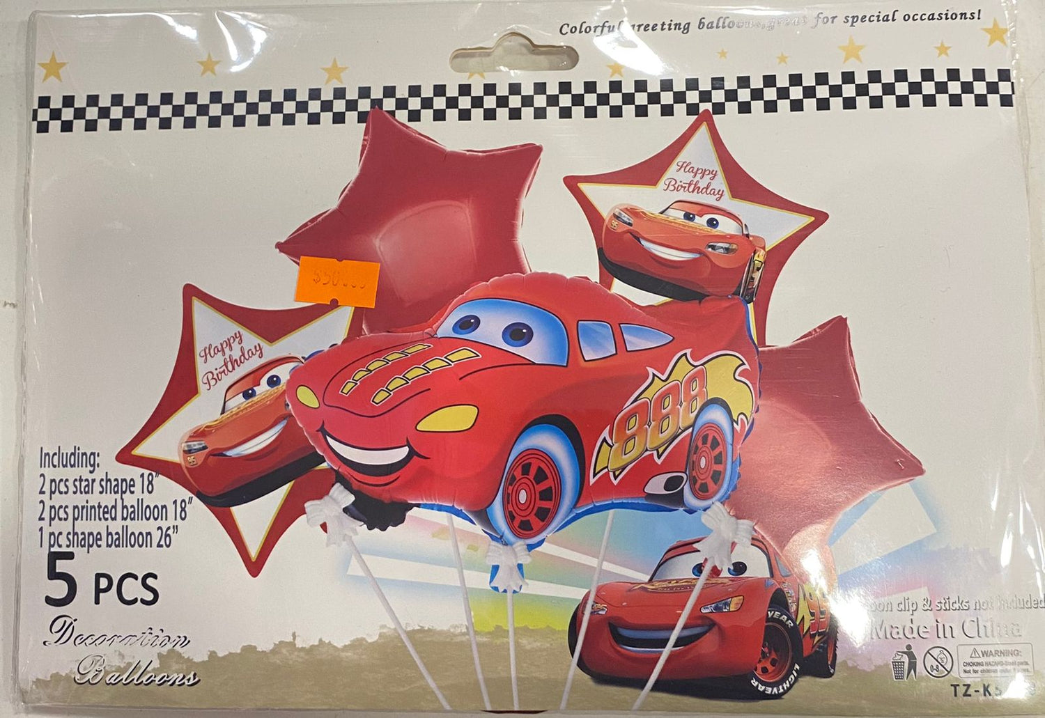 Cars 5pc foil balloon