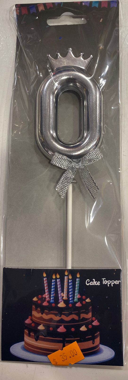 Silver number 0 crown cake topper - Preppy Kids (Grand Bazaar)