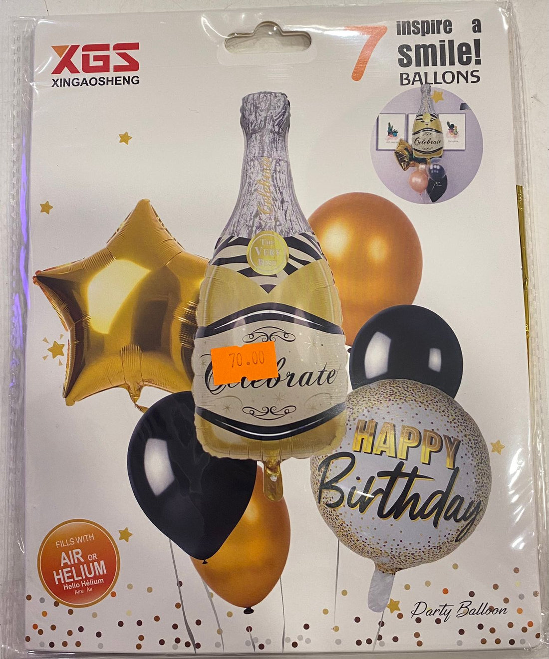 HBD Gold Celebrate Foil Balloon Set Happy Birthday - Preppy Kids (Grand Bazaar)