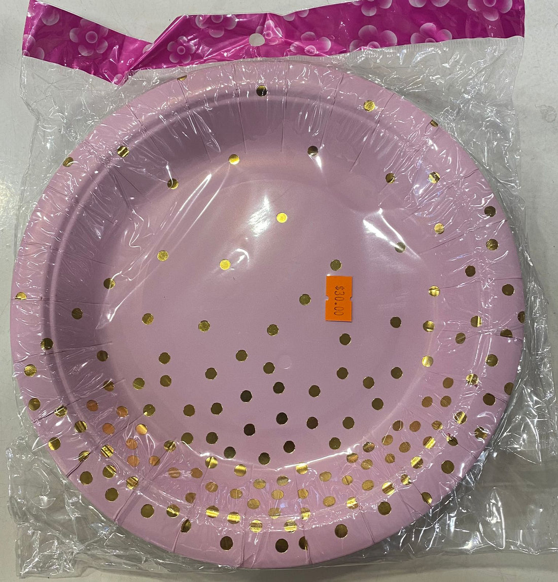9" Pink and gold party plates - Preppy Kids (Grand Bazaar)