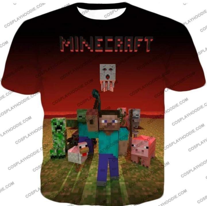 Minecraft Tshirt Red and Black