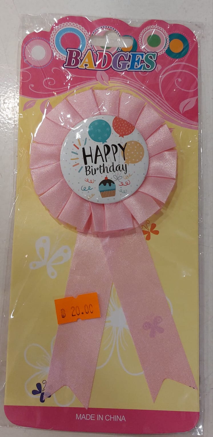 light pink cupcake happy birthday badge