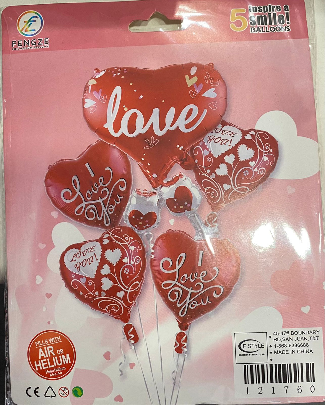 5pc foil Love Balloon - Preppy Kids (Grand Bazaar)