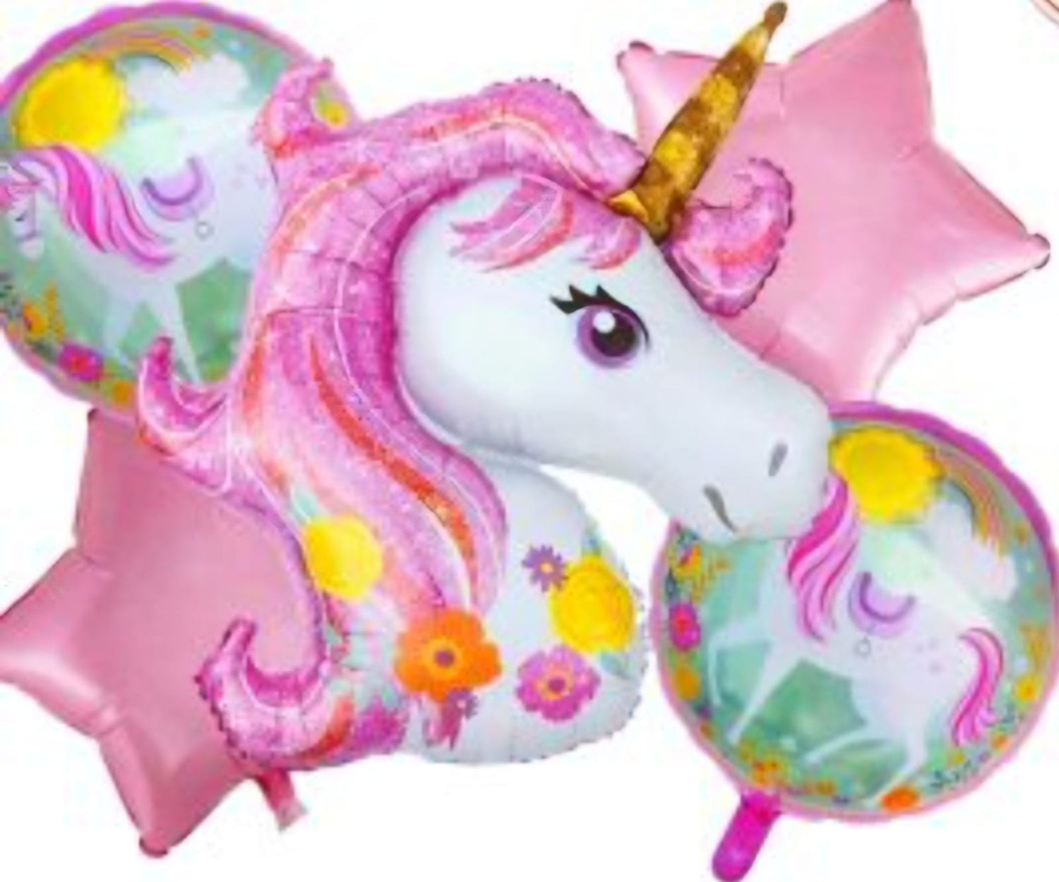 Unicorn 5PC Foil Balloon set pink