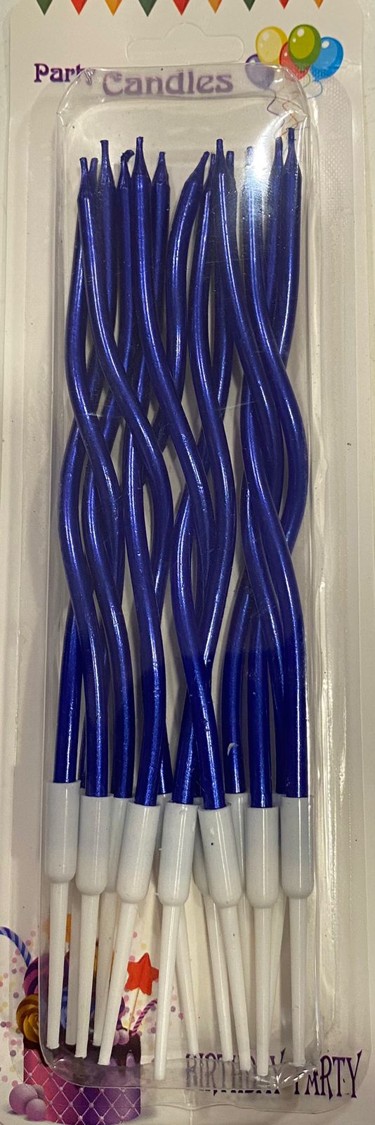 Royal blue swirl party candles - Preppy Kids (Grand Bazaar)